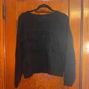 Jessica Simpson Fringe Sweater – Black | Size Small